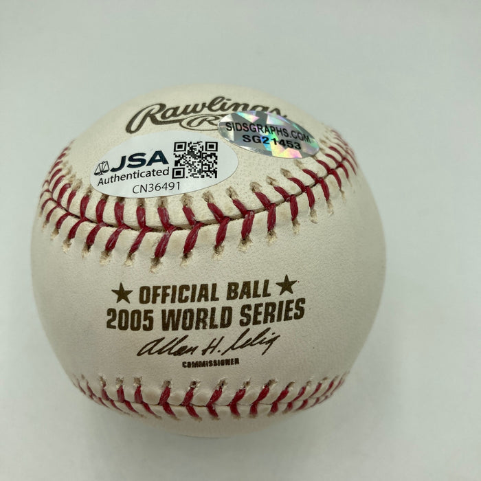 Ken Hawk Harrelson Signed Official 2005 World Series Baseball JSA COA