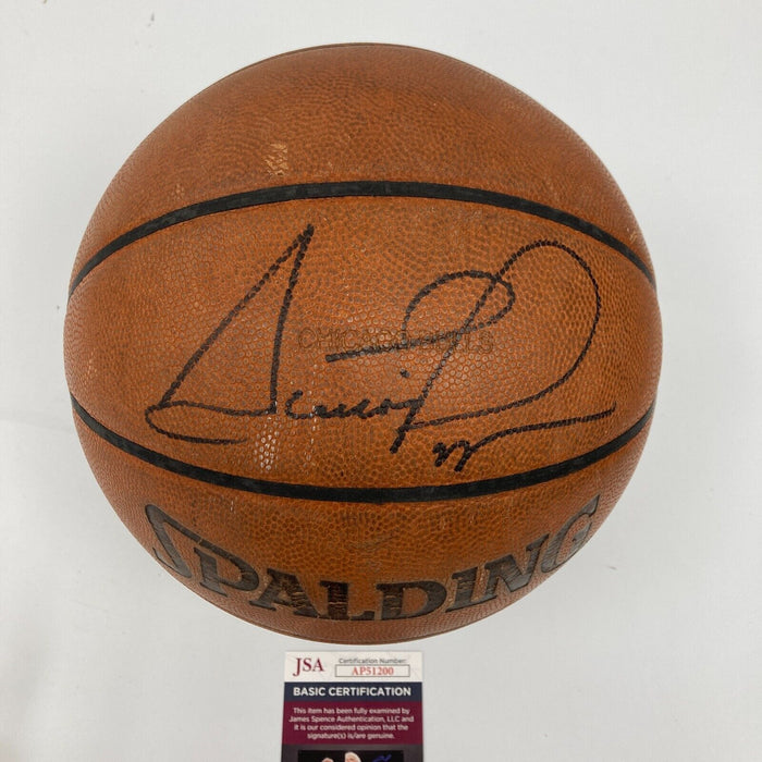 Scottie Pippen Signed Spalding NBA Game Used Chicago Bulls Basketball JSA COA