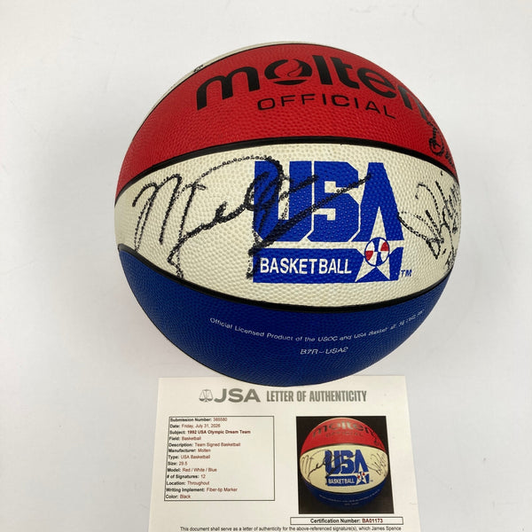 1992 Dream Team Olympics Team USA Signed Basketball Michael Jordan 12 Sigs JSA