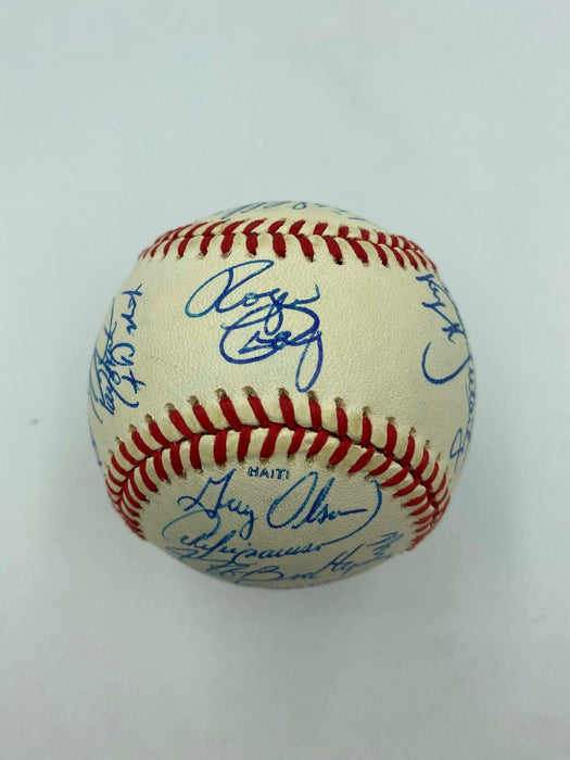 1990 All Star Game Team Signed Baseball Barry Bonds Tony Gwynn Ozzie Smith