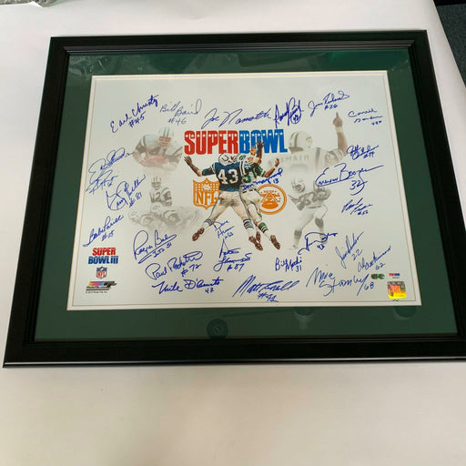 Beautiful 1968 New York Jets Super Bowl Champs Team Signed 16x20 Photo PSA DNA