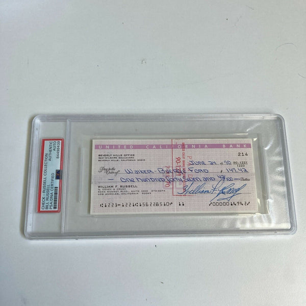 Bill Russell Signed Autographed Bank Check PSA DNA Boston Celtics HOF Legend