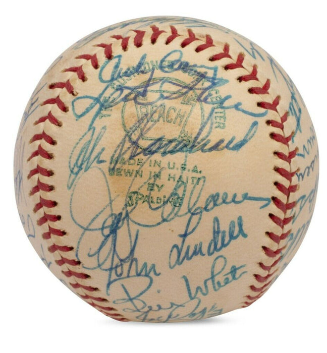 Mickey Mantle Joe Dimaggio 1973 Yankees Old Timer's Game Signed Baseball PSA DNA