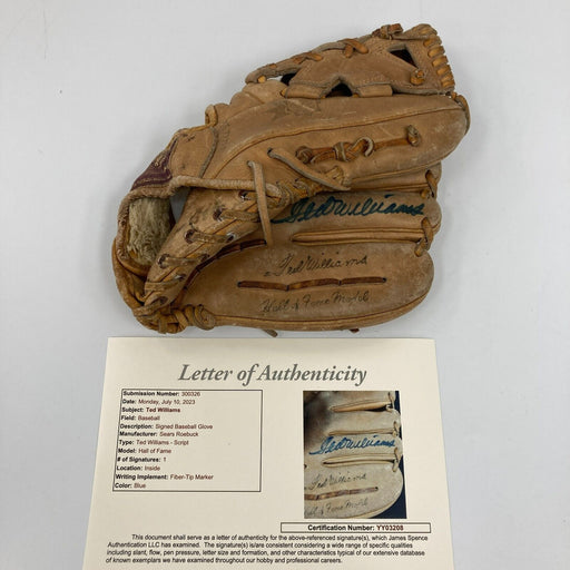 Ted Williams Signed 1950's Game Model Baseball Glove JSA COA