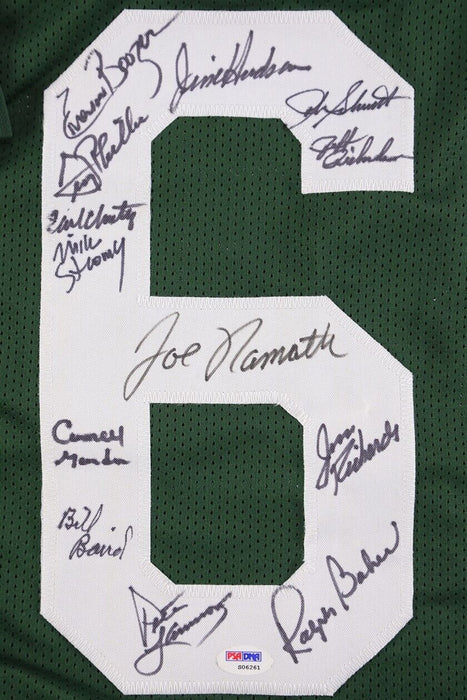 1969 New York Jets Super Bowl Champs Team Signed Jersey Joe Namath PSA DNA COA