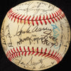 Hank Aaron Ernie Banks 1980's Cracker Jack Old Timer's Game Signed Baseball BAS