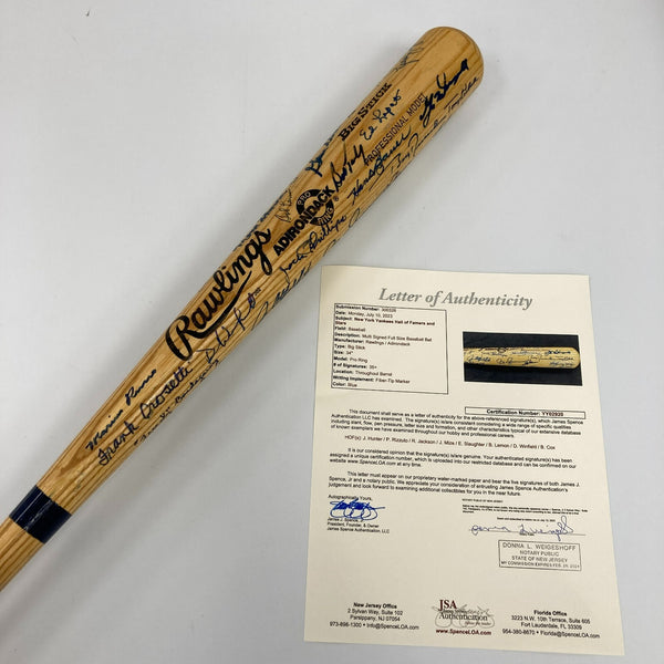 New York Yankees Hall Of Famers & Legends Signed Baseball Bat 40+ Sigs JSA COA