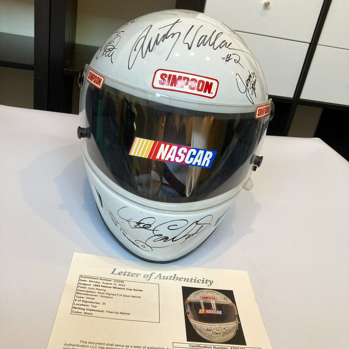 Dale Earnhardt Sr. NASCAR Legends Signed Racing Helmet 35 Sigs JSA COA