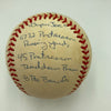 Joe Montana Signed Heavily Inscribed Career STAT Baseball Reggie Jackson COA