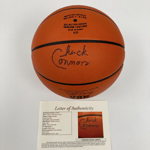 Chuck Connor Signed Spalding Official NBA Game Basketball JSA COA RARE