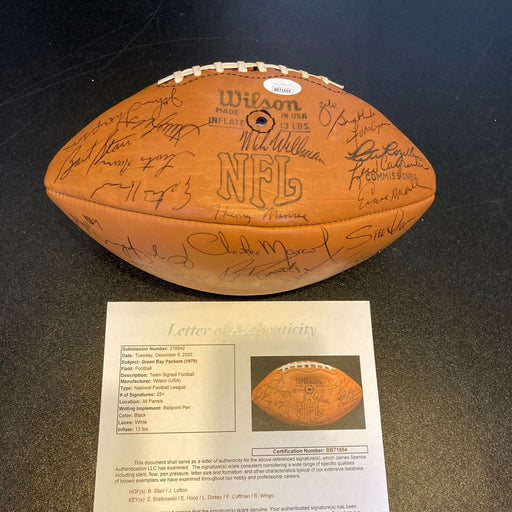 1979 Green Bay Packers Team Signed Wilson NFL Game Football Bart Starr JSA COA