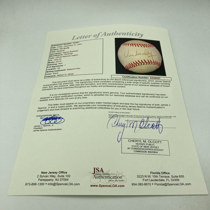 Vin Scully Signed Official National League Baseball JSA COA