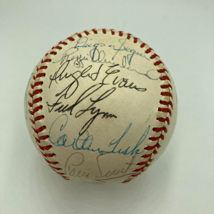 Vintage 1975 Boston Red Sox AL Champs Team Signed Baseball Carl Yastrzemski BAS