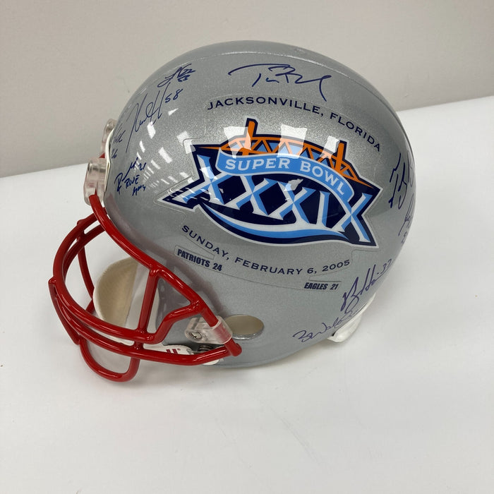2004 New England Patriots Super Bowl Champs Team Signed Helmet Tom Brady Beckett