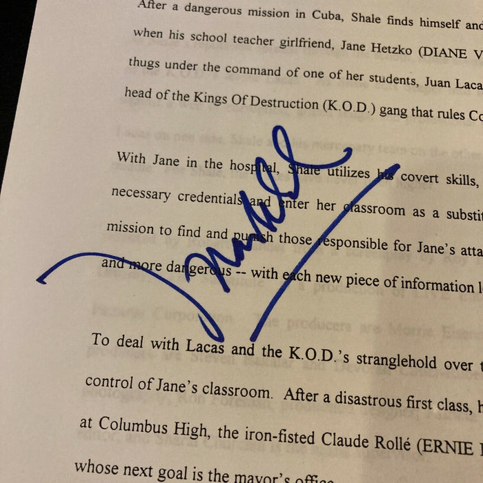 Marc Anthony Signed Autographed The Substitute Original Movie Script JSA COA