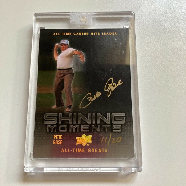 2012 Upper Deck All Time Greats Pete Rose Auto #11/20 Signed Baseball Card