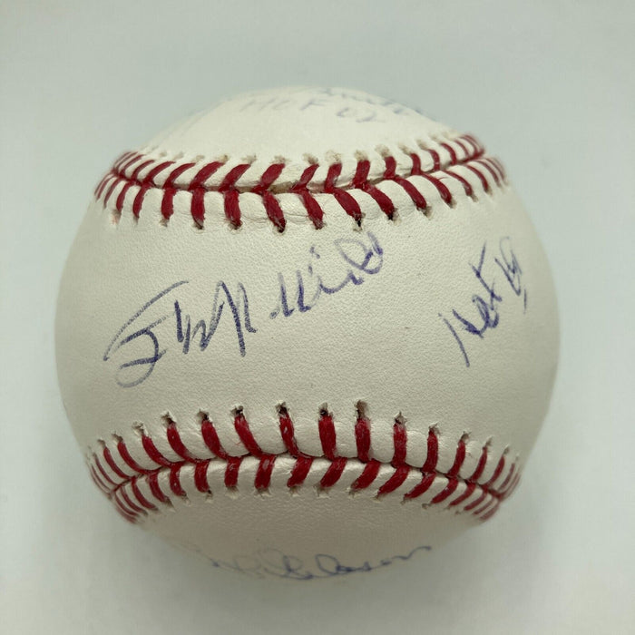 Stan Musial Bob Gibson Lou Brock St Louis. Cardinals HOF Signed Baseball JSA COA