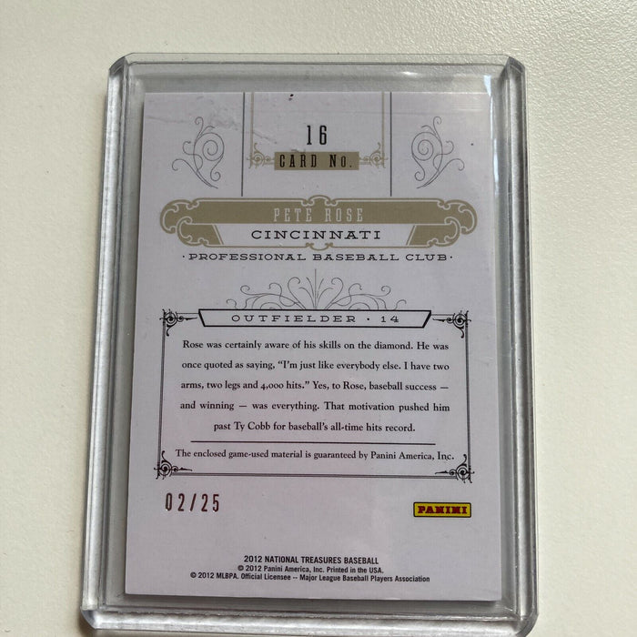 2012 Panini National Treasures Pete Rose Game Used Jersey #2/25