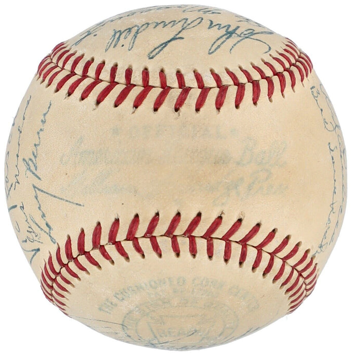 1946 New York Yankees Team Signed American League Baseball Joe Dimaggio PSA DNA