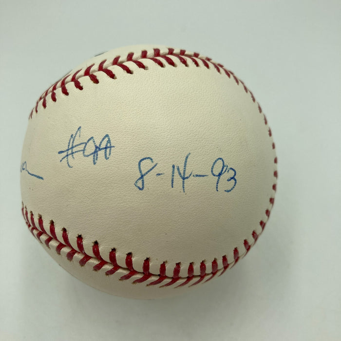 Reggie Jackson Jersey Retirement #44 8-14-93 	 5-22-04 Signed Baseball Steiner