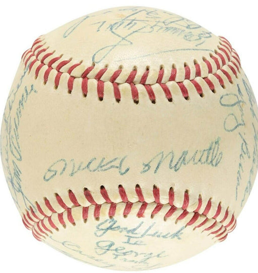 Beautiful 1955 New York Yankees American League Champs Team Signed Baseball JSA