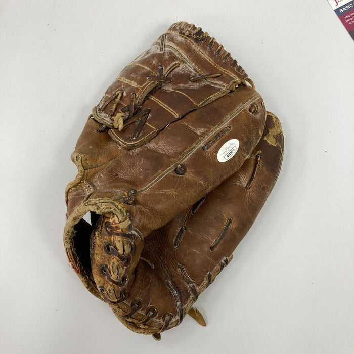 Warren Spahn Signed 1950's Game Model Baseball Glove JSA COA