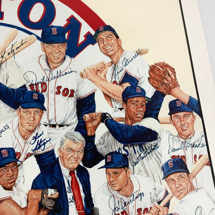 1967 Boston Red Sox AL Champs Team Signed 18x24 Litho Photo Carl Yastrzemski JSA