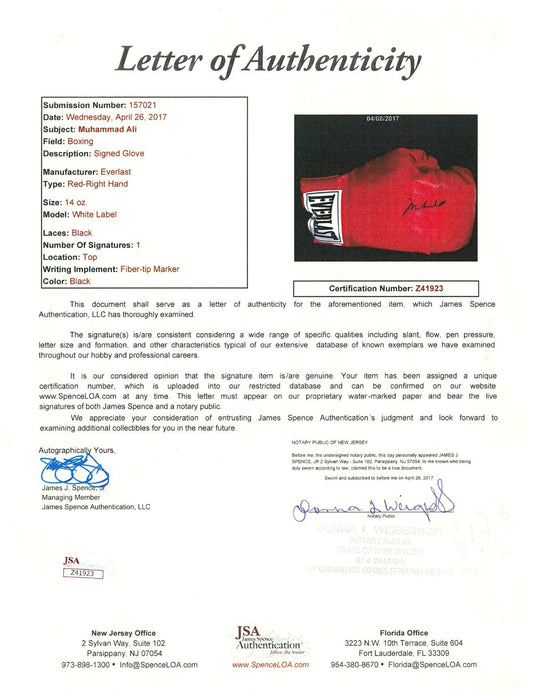 Michael Jordan & Muhammad Ali Signed Everlast Boxing Glove UDA Upper Deck & JSA