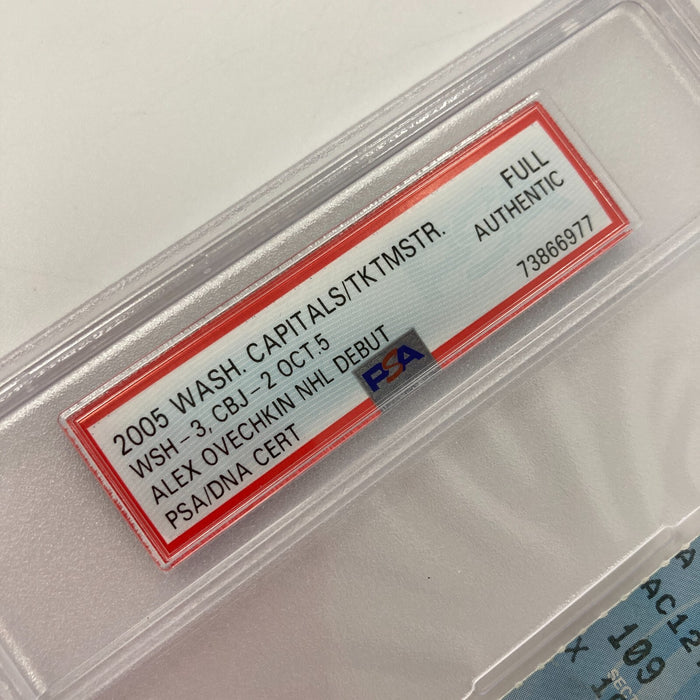 Alexander Alex Ovechkin Signed NHL Debut First Game Full Ticket PSA 1/1 Pop 1