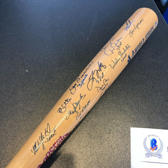 2000 Yankees Team Signed Bat Derek Jeter Mariano Rivera Inscribed "3 Peat" BAS