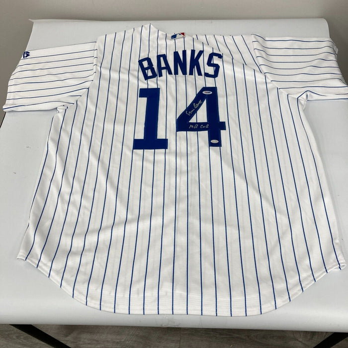 Ernie Banks "Mr. Cub" Signed Authentic Chicago Cubs Majestic Jersey PSA DNA