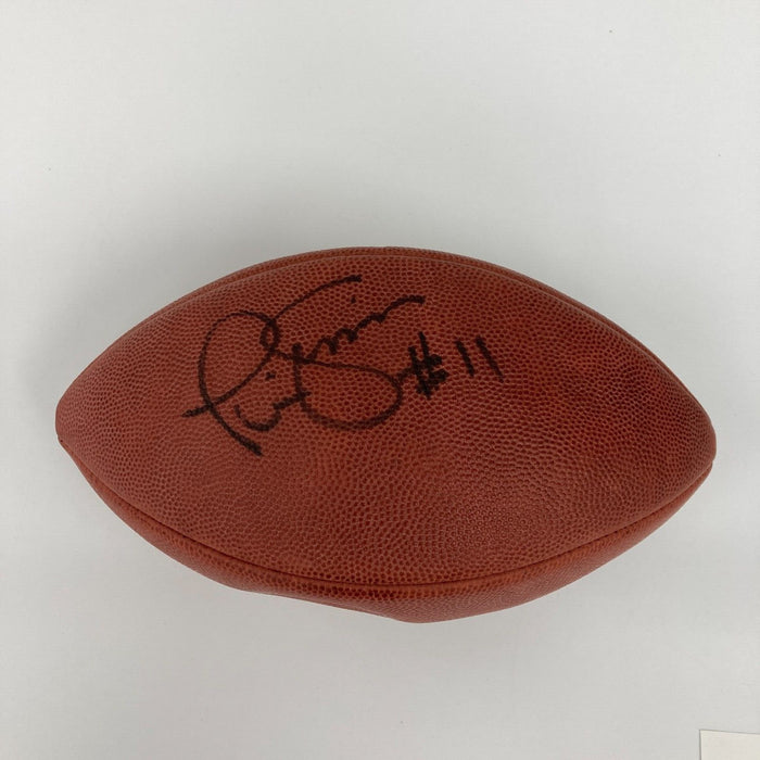 Phil Simms Signed Wilson Official NFL Game Football PSA DNA Graded 9 MINT