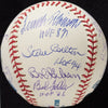 Beautiful Hank Aaron Yogi Berra Kirby Puckett HOF Multi Signed Baseball PSA DNA
