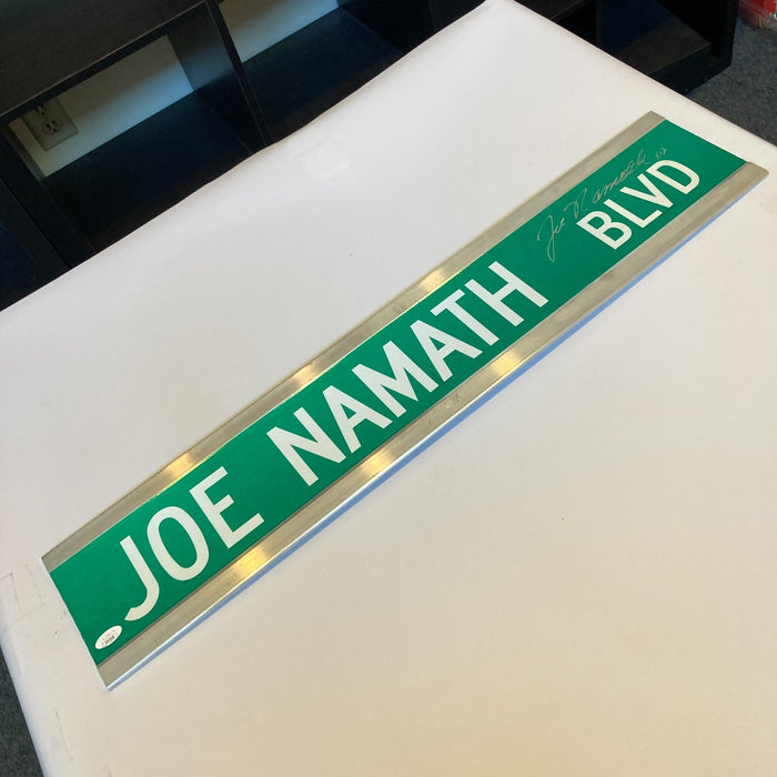 Joe Namath Signed 6x30 Street Sign Joe Namath BLVD JSA COA