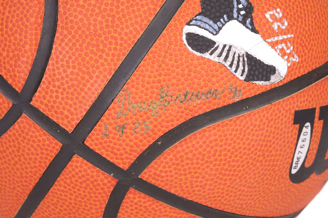 Stunning Michael Jordan Signed Hand Painted Art Basketball UDA Upper Deck #22/23