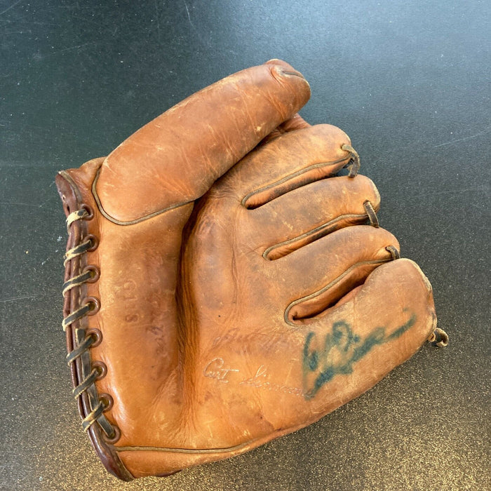 Curt Simmons Signed 1950's Game Model Baseball Glove With JSA COA
