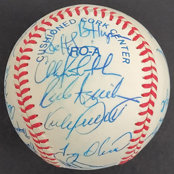 1991 Minnesota Twins World Series Champs Team Signed Baseball JSA COA 31 Sigs