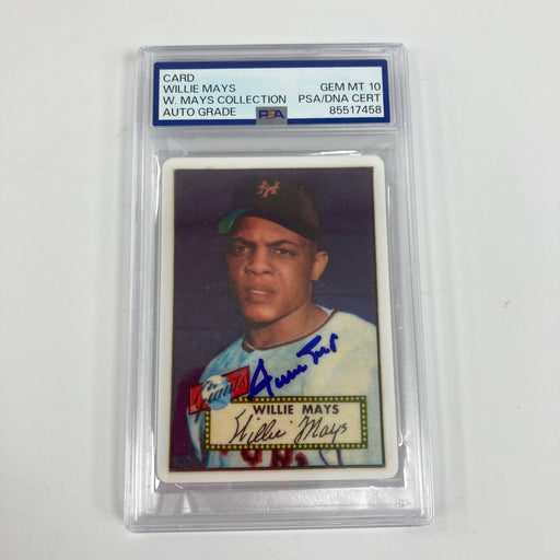 1952 Topps Willie Mays RC Signed Porcelain Baseball Card PSA 10 GEM MINT