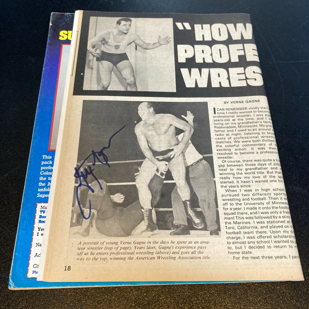 Verne Gagne Signed Vintage Wrestling The Wrestler Annual Magazine
