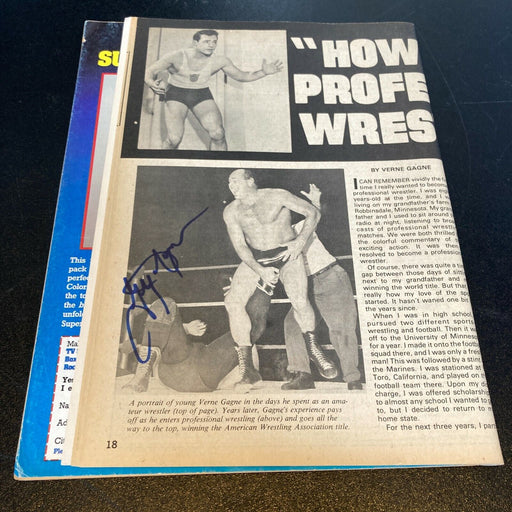 Verne Gagne Signed Vintage Wrestling The Wrestler Annual Magazine