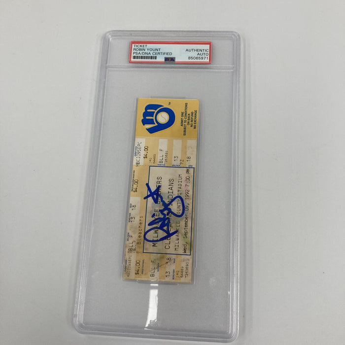 Robin Yount Signed Inscribed 3000 Hit 9/9/92 Ticket PSA DNA