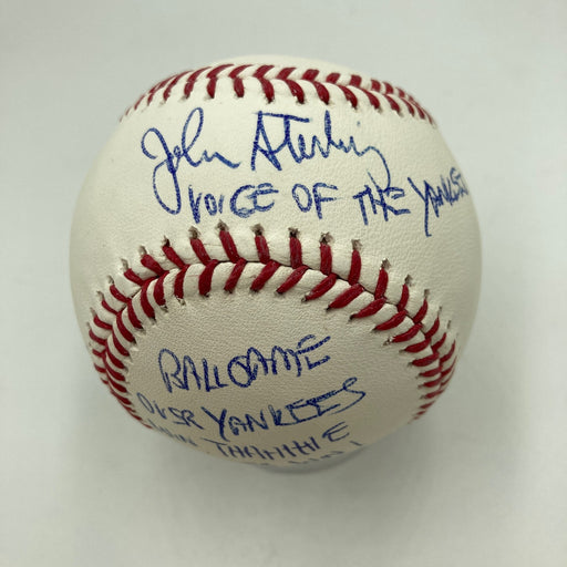 John Sterling Signed Heavily Inscribed STAT Baseball JSA COA RARE!
