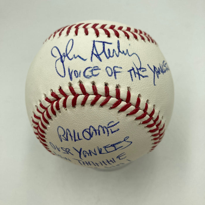 John Sterling Signed Heavily Inscribed STAT Baseball JSA COA RARE!