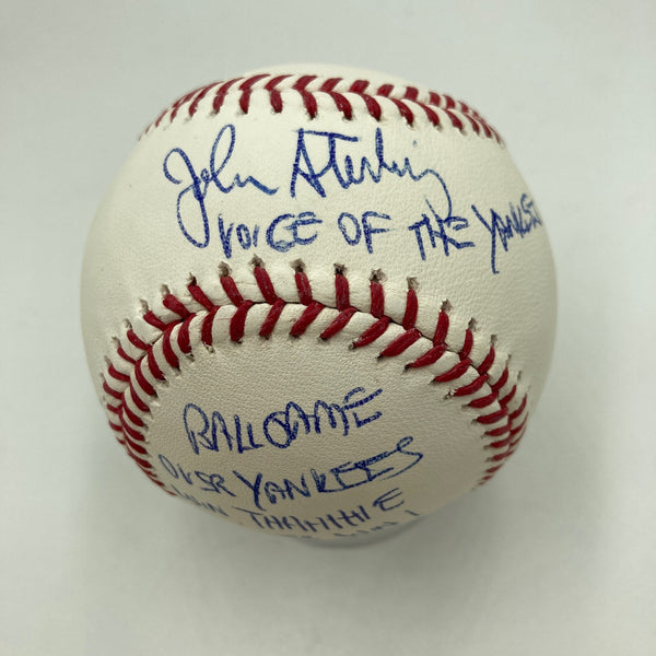 John Sterling Signed Heavily Inscribed STAT Baseball JSA COA RARE!