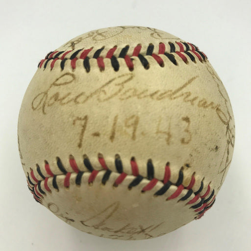Nice 1943 Cleveland Indians Team Signed Autographed Baseball JSA COA
