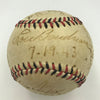 Nice 1943 Cleveland Indians Team Signed Autographed Baseball JSA COA