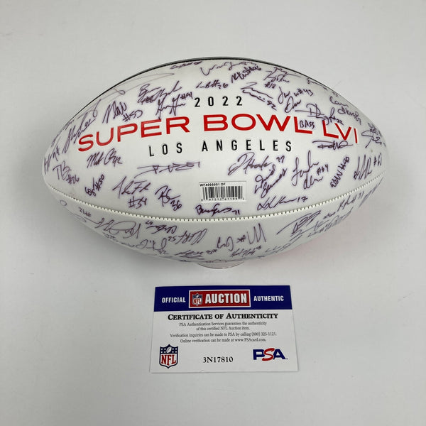 2021 Los Angeles Rams Super Bowl LVI Champs Team Signed Football PSA DNA COA