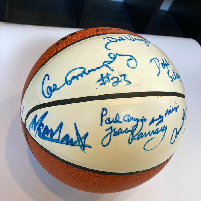 Chuck Daly George Mikan 1998 NBA HOF Induction Multi Signed Basketball JSA COA