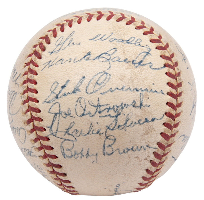 1951 Yankees World Series Champs Team Signed Baseball Mickey Mantle Rookie PSA