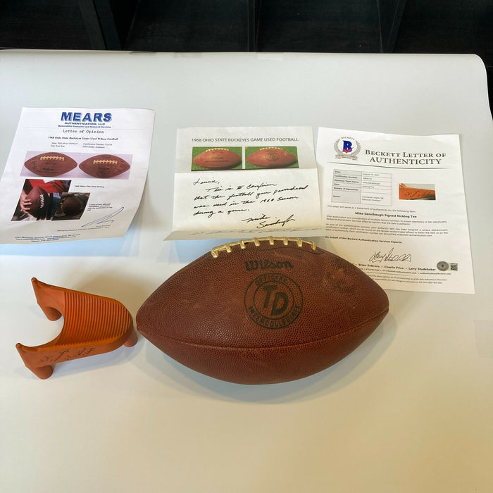 1968 Ohio State Buckeyes National Champions Game Used Football Mears COA